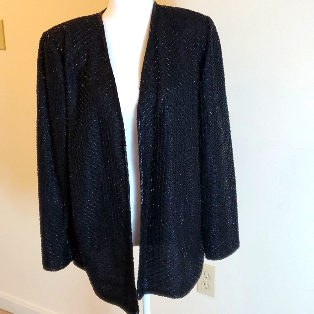 Brilliante by J.A. black sequin jacket size large